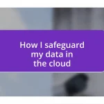 How I safeguard my data in the cloud