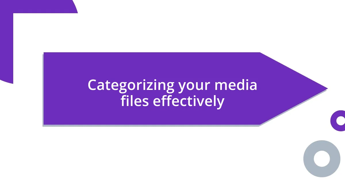 Categorizing your media files effectively